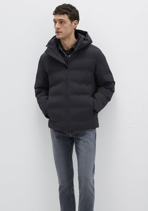KAPÜŞONLU CEKET Erkek Siyah Ceket - M0110652