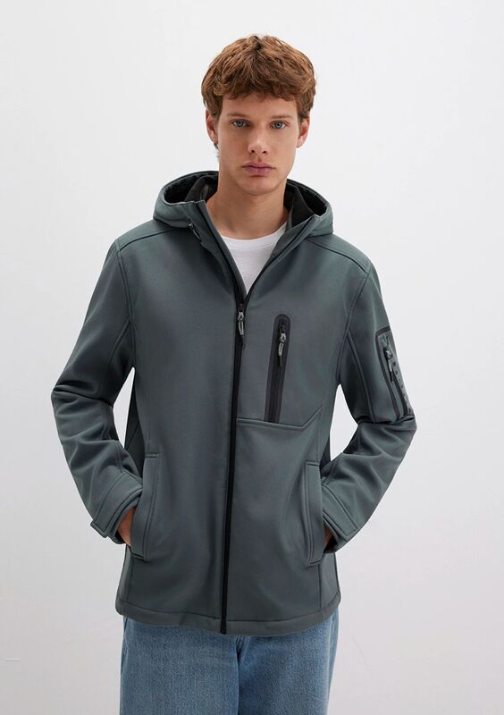 KAPÜŞONLU CEKET Erkek Yeşil Ceket - M0110264