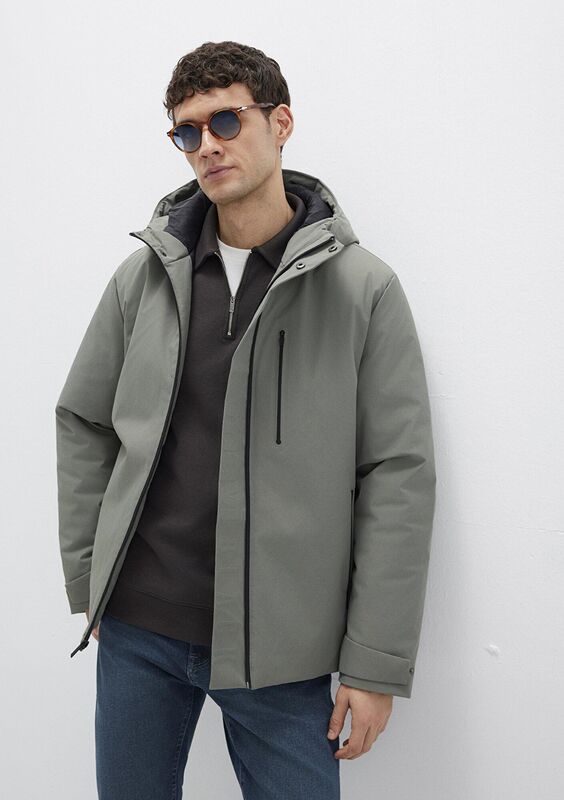 Mavi - KAPÜŞONLU CEKET Erkek Yeşil Ceket - M0110676