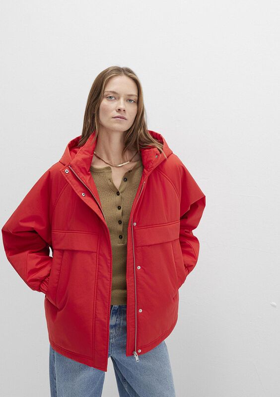 Mavi - KAPUŞONLU CEKET Kadın Kırmızı Ceket - M1110348