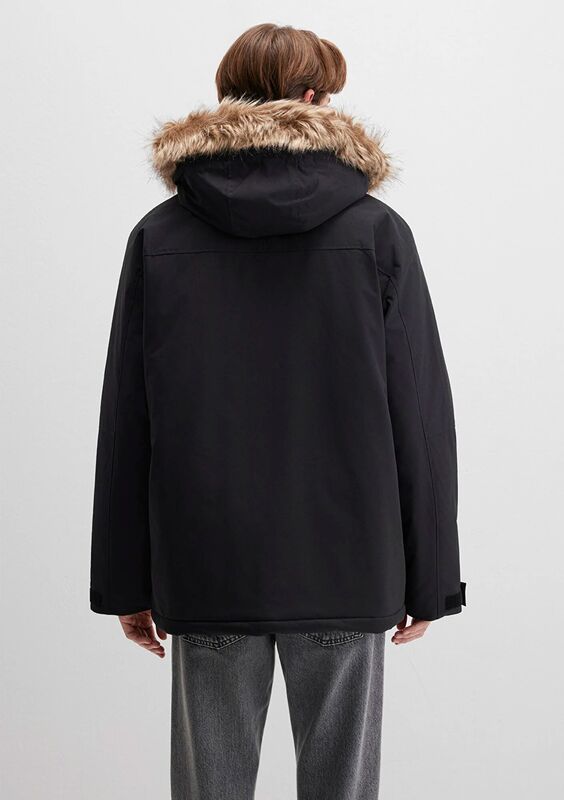 KAPÜŞONLU PARKA Erkek Siyah Parka - M0110472