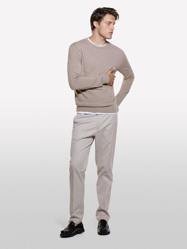 Kaşmir Karışımlı Bisiklet Yaka Kazak Erkek 64B Kazak - 324A102HS1B17