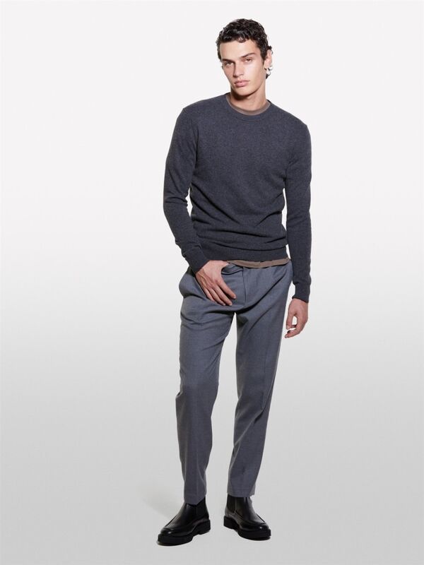 Kaşmir Karışımlı Bisiklet Yaka Kazak Erkek 75F Kazak - 324A102HS1B17