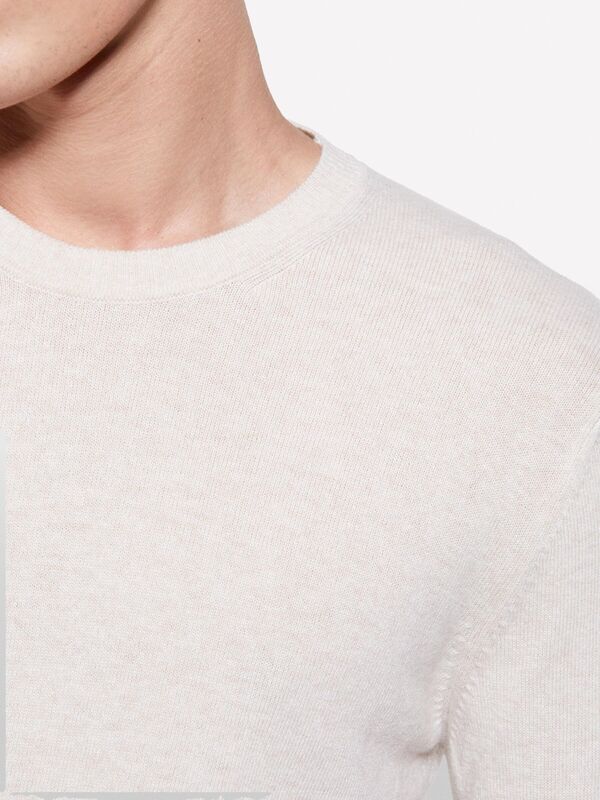 Kaşmir Karışımlı Bisiklet Yaka Kazak Erkek Krem Kazak - 324A102HS1B17