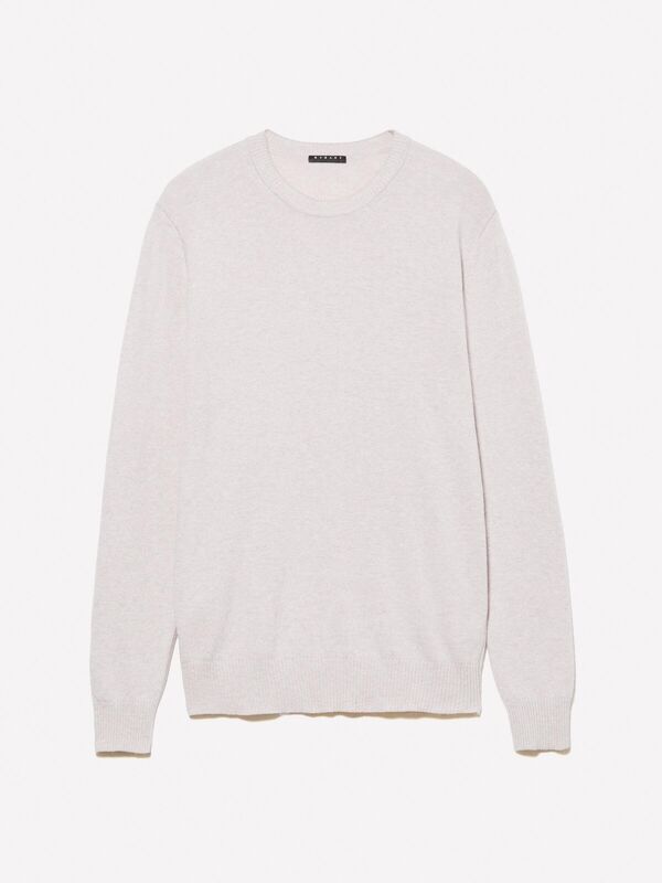 Kaşmir Karışımlı Bisiklet Yaka Kazak Erkek Krem Kazak - 324A102HS1B17