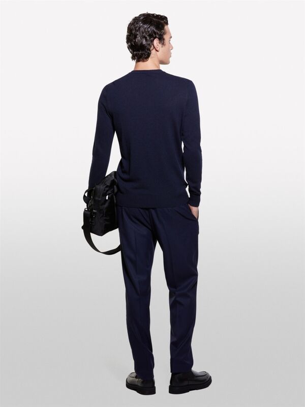 Sisley - Kaşmir Karışımlı Bisiklet Yaka Kazak Erkek Lacivert Kazak - 324A102HS1B17