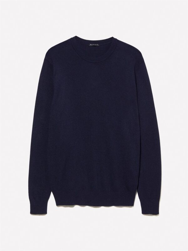 Kaşmir Karışımlı Bisiklet Yaka Kazak Erkek Lacivert Kazak - 324A102HS1B17