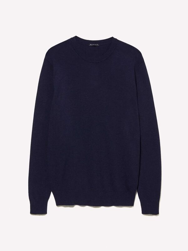 Kaşmir Karışımlı Bisiklet Yaka Kazak Erkek Lacivert Kazak - 325A102HS1B17