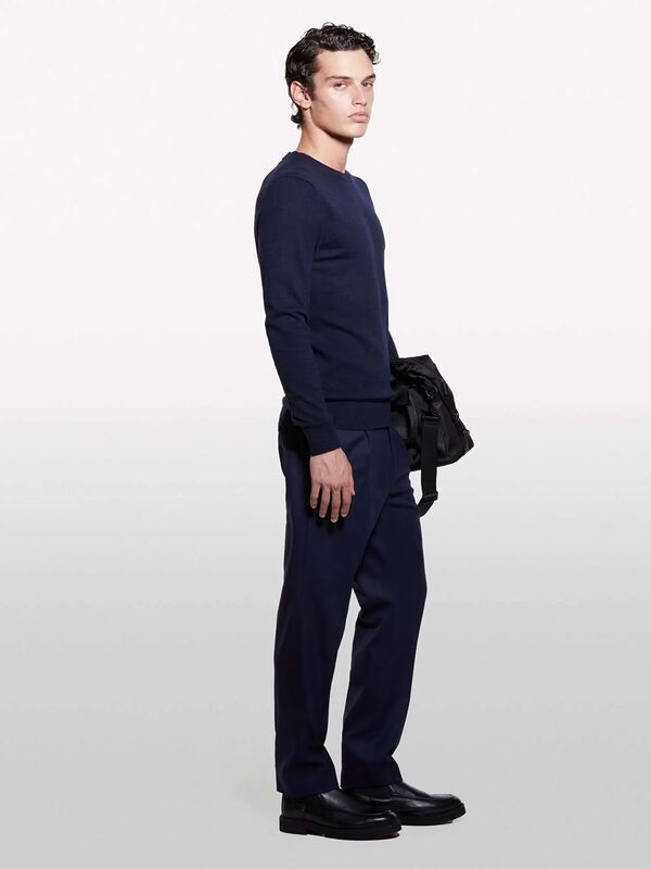 Kaşmir Karışımlı Bisiklet Yaka Kazak Erkek Lacivert Kazak - 325A102HS1B17