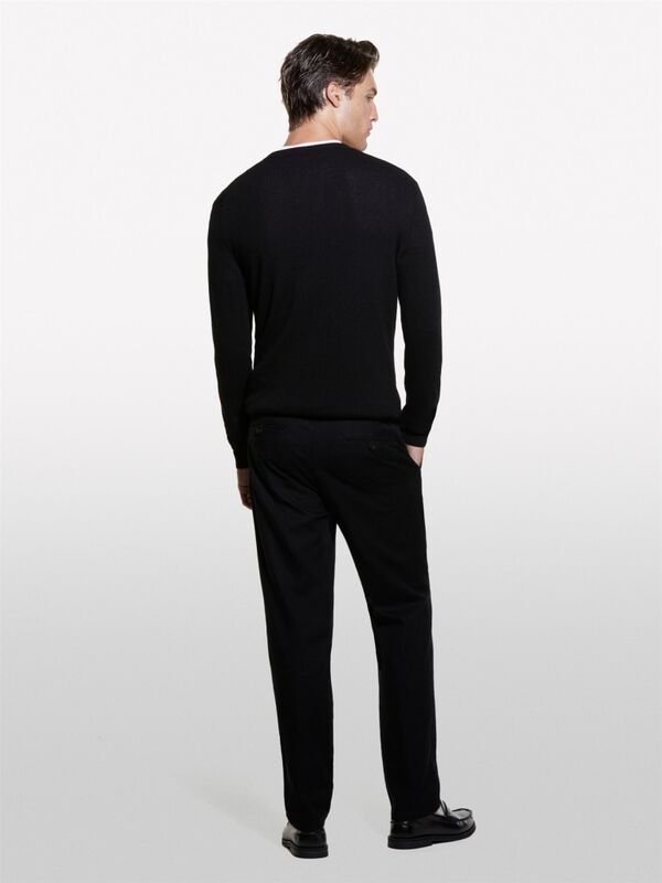 Sisley - Kaşmir Karışımlı Bisiklet Yaka Kazak Erkek Siyah Kazak - 324A102HS1B17