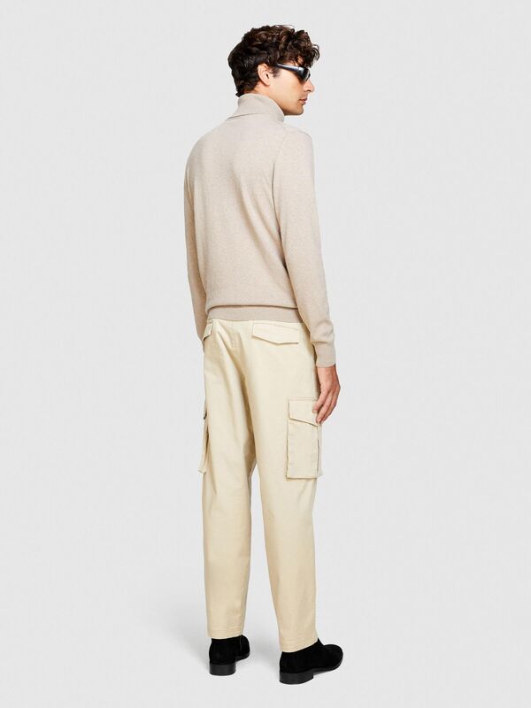 Kaşmir Karışımlı Dik Yaka Kazak Erkek Bej Kazak - 323A102HS2177