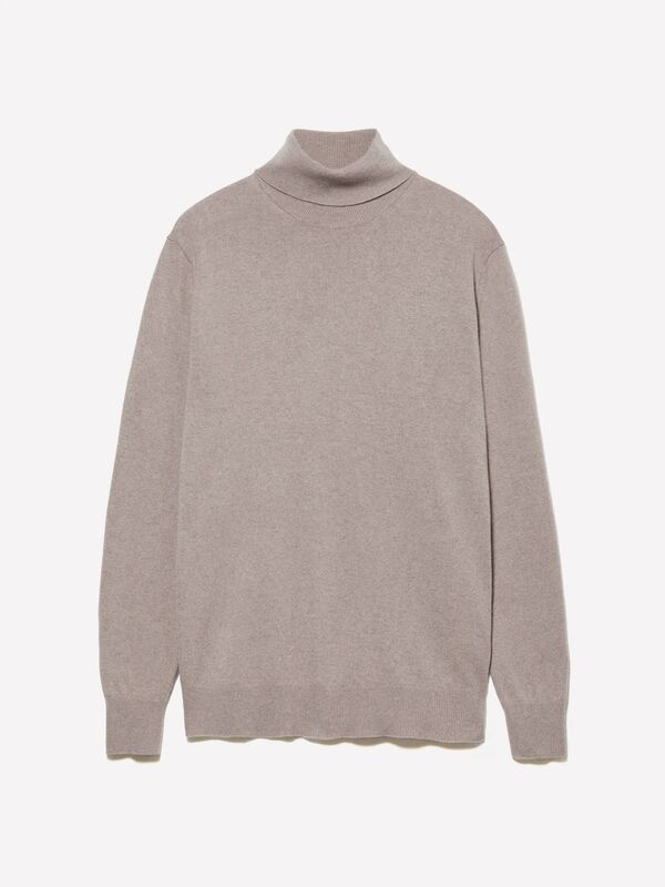 Kaşmir Karışımlı Dik Yaka Kazak Erkek Bej Kazak - 325A102HS2177