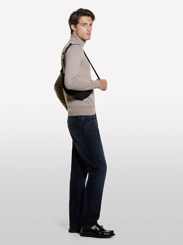 Kaşmir Karışımlı Dik Yaka Kazak Erkek Bej Kazak - 325A102HS2177