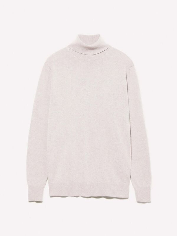 Kaşmir Karışımlı Dik Yaka Kazak Erkek Krem Kazak - 325A102HS2177