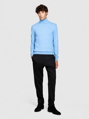 Sisley - Kaşmir Karışımlı Dik Yaka Kazak Erkek Lacivert Kazak - 323A102HS2177