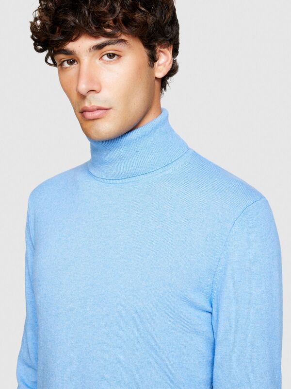 Kaşmir Karışımlı Dik Yaka Kazak Erkek Lacivert Kazak - 323A102HS2177