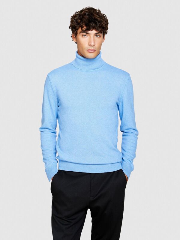 Kaşmir Karışımlı Dik Yaka Kazak Erkek Lacivert Kazak - 323A102HS2177