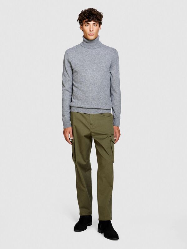 Kaşmir Karışımlı Dik Yaka Kazak Erkek Siyah Kazak - 323A102HS2177