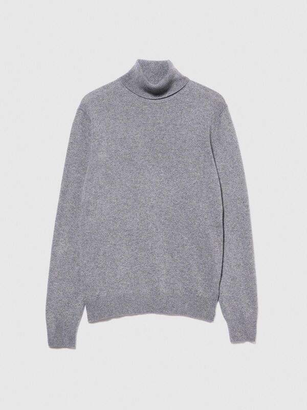 Kaşmir Karışımlı Dik Yaka Kazak Erkek Siyah Kazak - 323A102HS2177