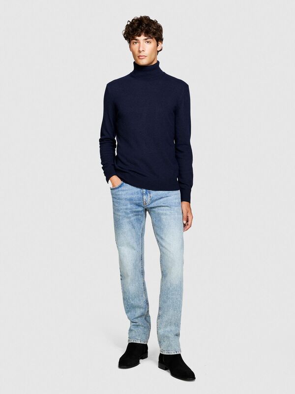 Kaşmir Karışımlı Dik Yaka Kazak Erkek Sarı Kazak - 323A102HS2177