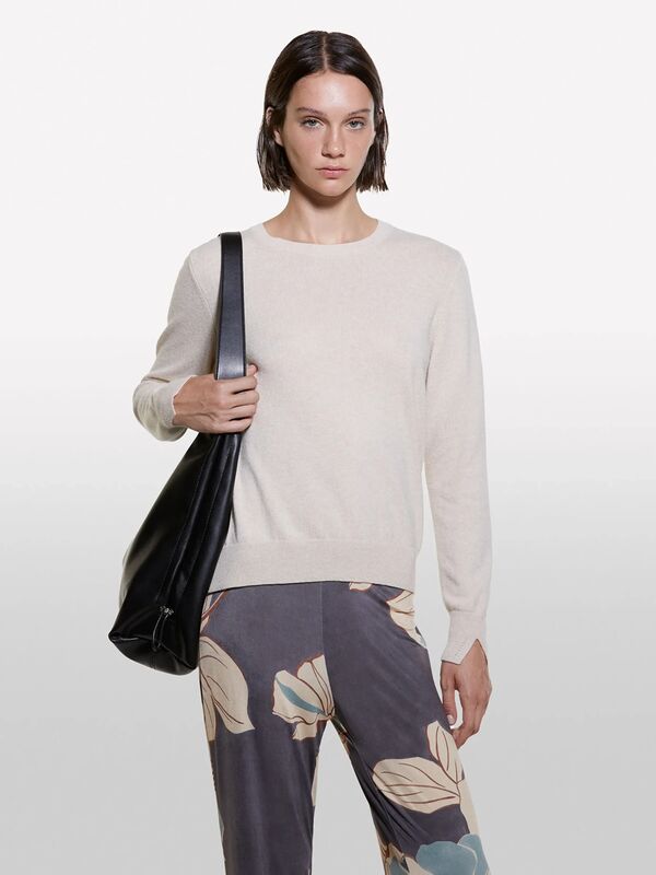 Kaşmir Karışımlı Regular Fit Kazak Kadın Krem Kazak - 325A102HM100F