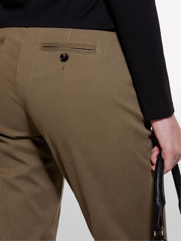Kdn_Koton Karışımlı Esnek Chino Pantolon Kadın Haki Pantolon - 324A48M855BK7
