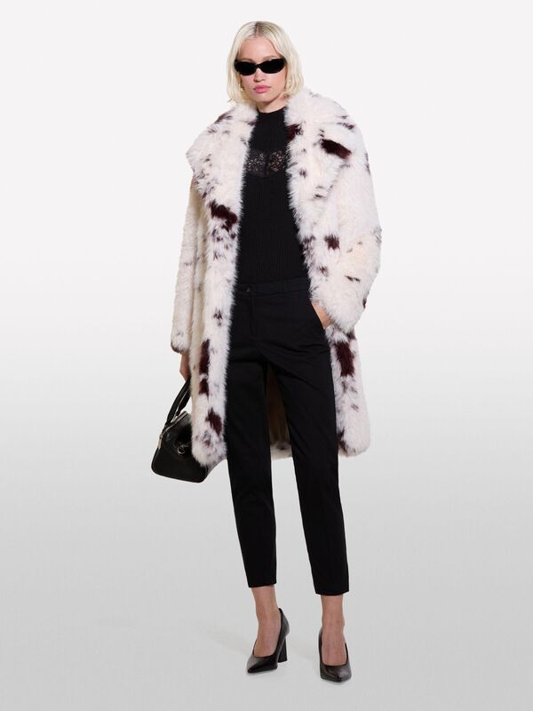 Kdn_Koton Karışımlı Esnek Chino Pantolon Kadın Siyah Pantolon - 324A48M855BK7