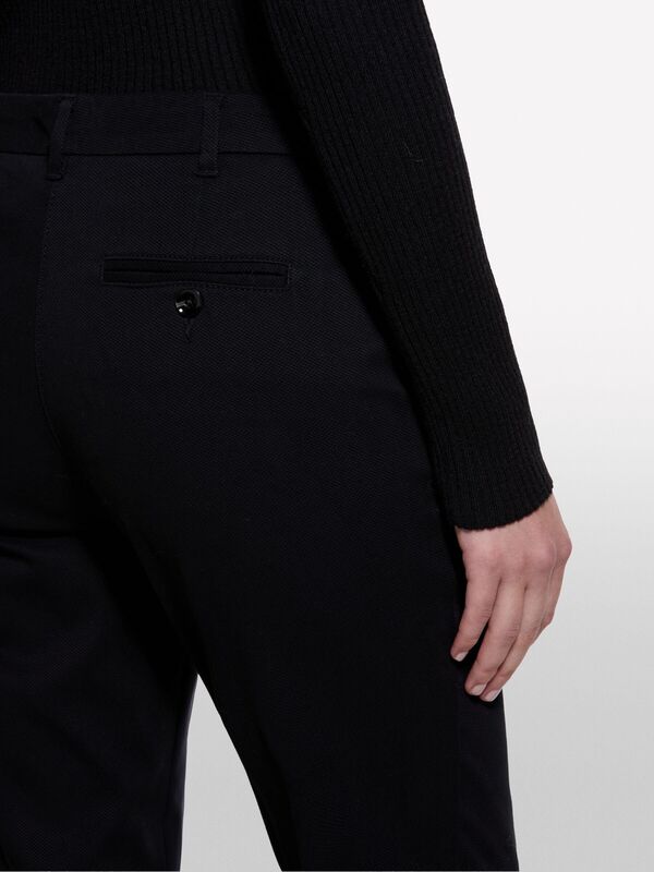 Kdn_Koton Karışımlı Esnek Chino Pantolon Kadın Siyah Pantolon - 324A48M855BK7