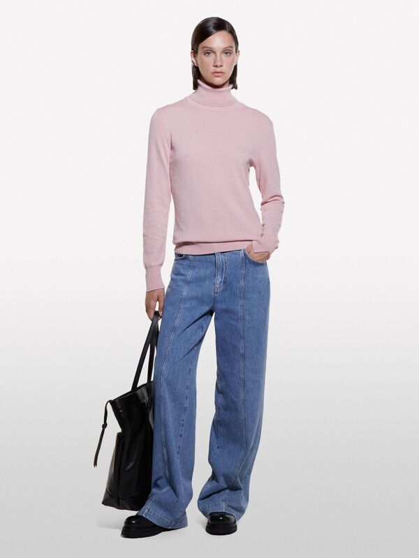 Sisley - Kdn_Yün ve Kaşmir Karışımlı Ribana Detaylı Balıkçı Yaka Kazak Kadın Nude Kazak - 324A102HM2174 Sisley - Kdn_Yün ve Kaşmir Karışımlı Ribana Detaylı Balıkçı Yaka Kazak Kadın Nude Kazak - 324A102HM2174