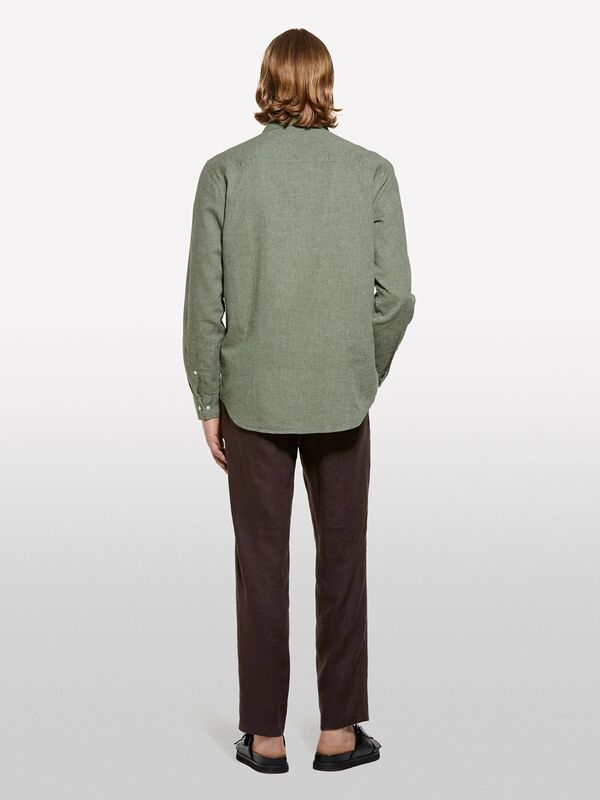 Keten Karışımlı Çizgili Regular Fit Gömlek Erkek Mix Gömlek - 325P51FCSQ03G