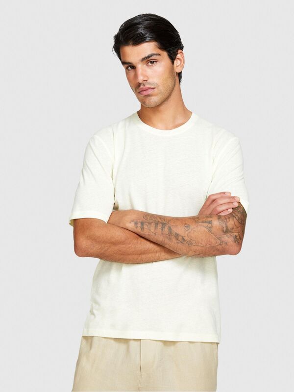 Keten Karışımlı Normal Kesim Bisiklet Yaka T-Shirt Erkek 2V3 T-Shirt - 324P3IYCS103T