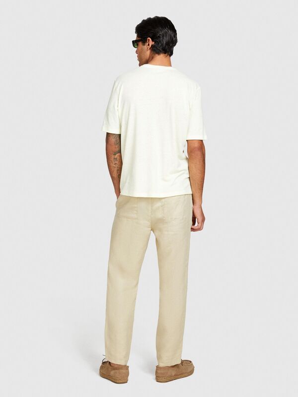 Keten Karışımlı Normal Kesim Bisiklet Yaka T-Shirt Erkek 2V3 T-Shirt - 324P3IYCS103T