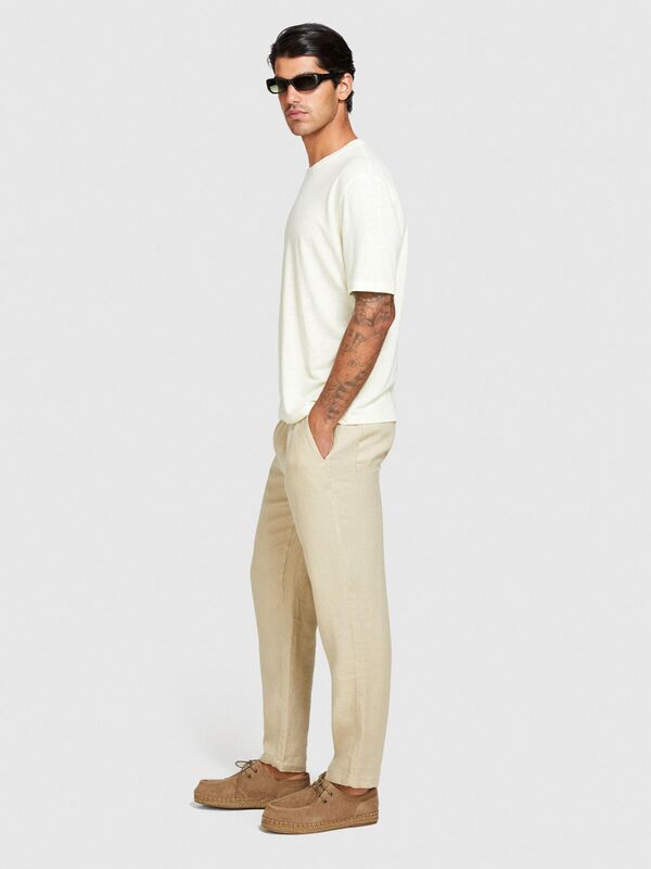 Keten Karışımlı Normal Kesim Bisiklet Yaka T-Shirt Erkek 2V3 T-Shirt - 324P3IYCS103T