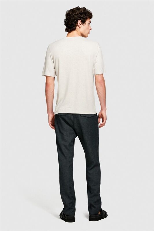 Keten Karışımlı Normal Kesim Bisiklet Yaka T-Shirt Erkek Gri T-Shirt - 324P3IYCS103T