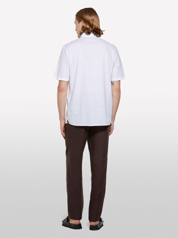 Keten Karışımlı Regular Fit Kısa Kollu Gömlek Erkek Beyaz Gömlek - 325P51FCSQ03K Keten Karışımlı Regular Fit Kısa Kollu Gömlek Erkek Beyaz Gömlek - 325P51FCSQ03K