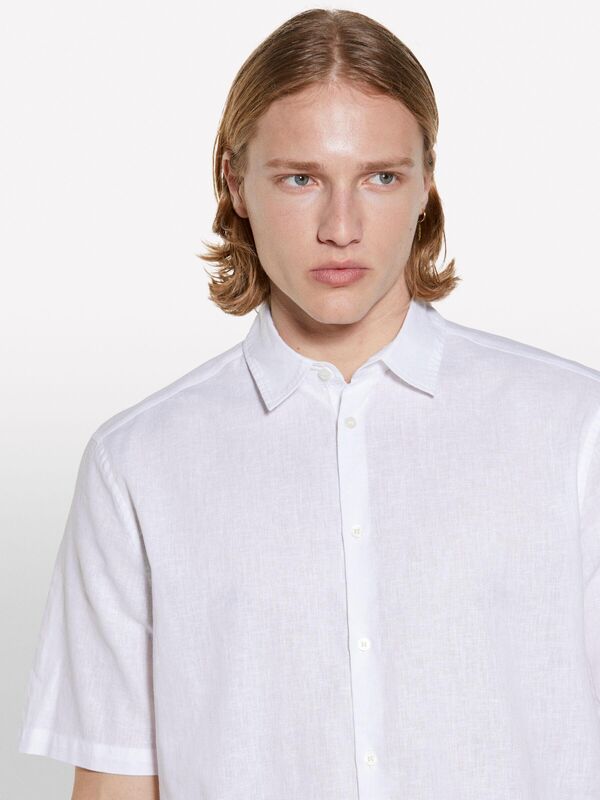 Keten Karışımlı Regular Fit Kısa Kollu Gömlek Erkek Beyaz Gömlek - 325P51FCSQ03K Keten Karışımlı Regular Fit Kısa Kollu Gömlek Erkek Beyaz Gömlek - 325P51FCSQ03K