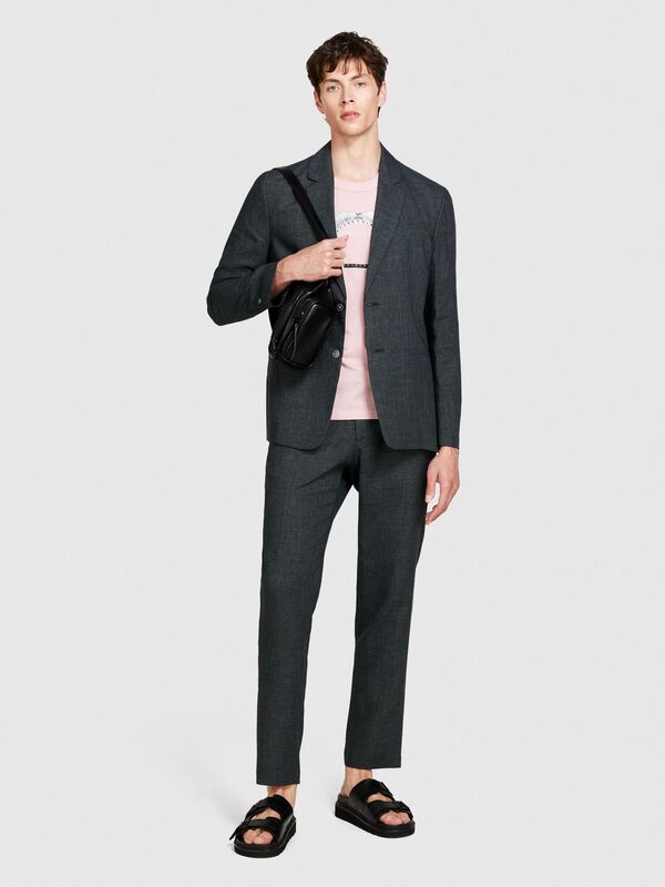 Keten Karışımlı Slim Confort Fit Pantolon Erkek Siyah Mix Pantolon - 324P434XSF04A