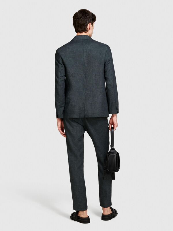 Keten Karışımlı Slim Confort Fit Pantolon Erkek Siyah Mix Pantolon - 324P434XSF04A