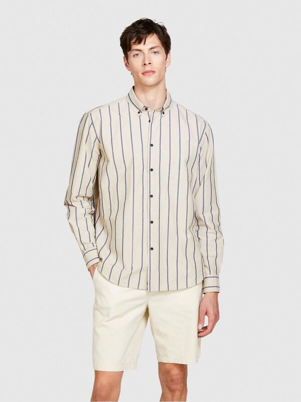 Keten Pamuk Karışımlı Çizgili Yakası Düğmeli Gömlek Erkek Siyah Mix Gömlek - 324P5ZKYSQ03I Keten Pamuk Karışımlı Çizgili Yakası Düğmeli Gömlek Erkek Siyah Mix Gömlek - 324P5ZKYSQ03I