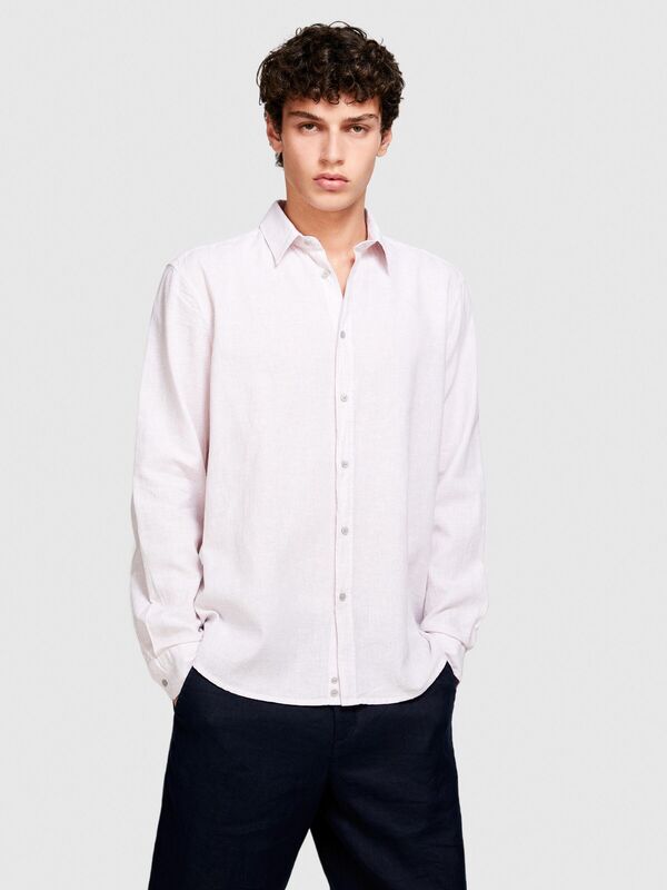 Keten Pamuk Karışımlı Slim Fit Gömlek Erkek Mix Gömlek - 324P59A2SQ03G