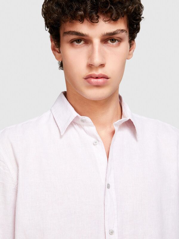 Keten Pamuk Karışımlı Slim Fit Gömlek Erkek Mix Gömlek - 324P59A2SQ03G Keten Pamuk Karışımlı Slim Fit Gömlek Erkek Mix Gömlek - 324P59A2SQ03G