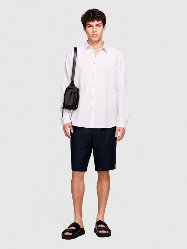 Keten Pamuk Karışımlı Slim Fit Gömlek Erkek Mix Gömlek - 324P59A2SQ03G Keten Pamuk Karışımlı Slim Fit Gömlek Erkek Mix Gömlek - 324P59A2SQ03G