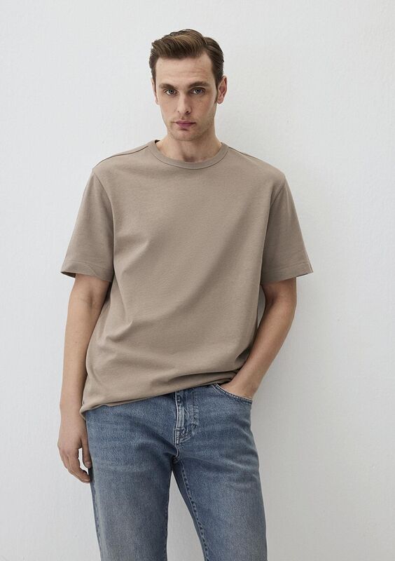 KISA KOL TİŞÖRT Erkek Bej Basic T-Shirt - M0611903