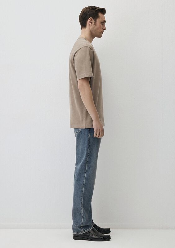 KISA KOL TİŞÖRT Erkek Bej Basic T-Shirt - M0611903