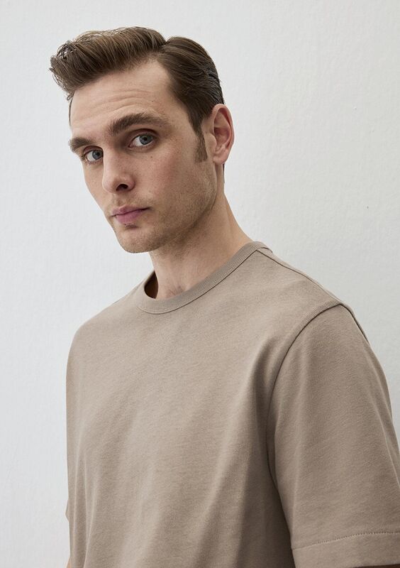 KISA KOL TİŞÖRT Erkek Bej Basic T-Shirt - M0611903