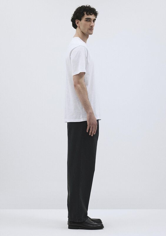 KISA KOL TİŞÖRT Erkek Beyaz Basic T-Shirt - M0612151