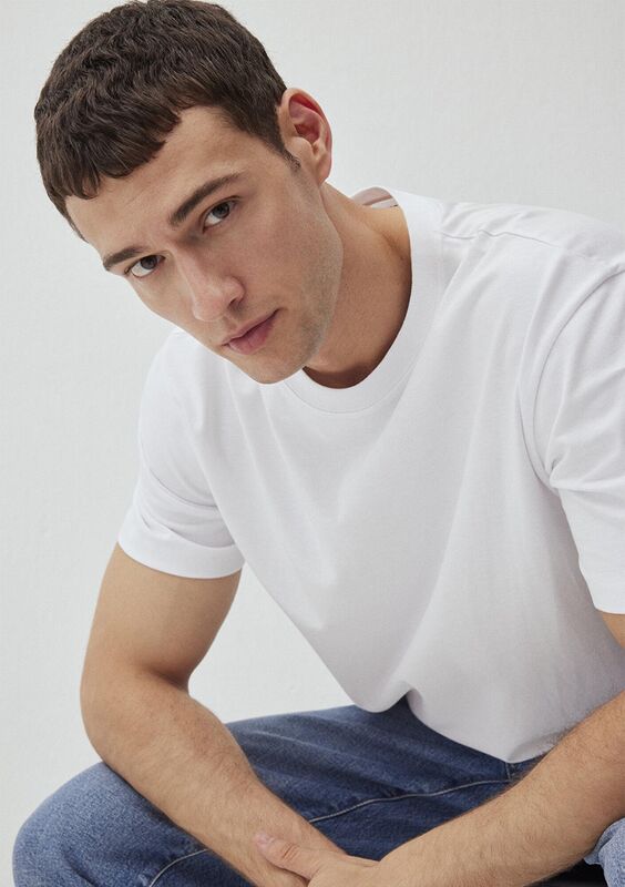 KISA KOL TİŞÖRT Erkek Beyaz Basic T-Shirt - M066249