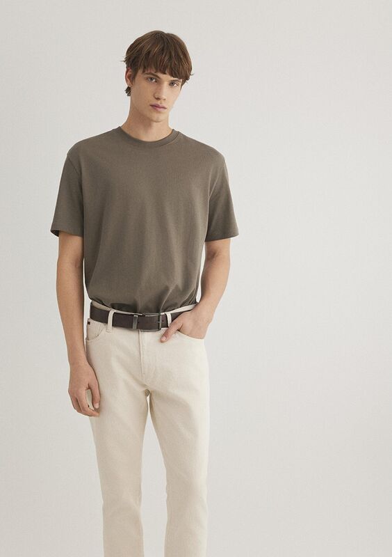 KISA KOL TİŞÖRT Erkek Bungee Cord Basic T-Shirt - M066249