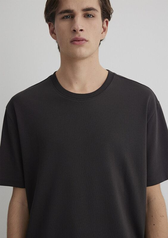 KISA KOL TİŞÖRT Erkek Kahverengi Basic T-Shirt - M066249