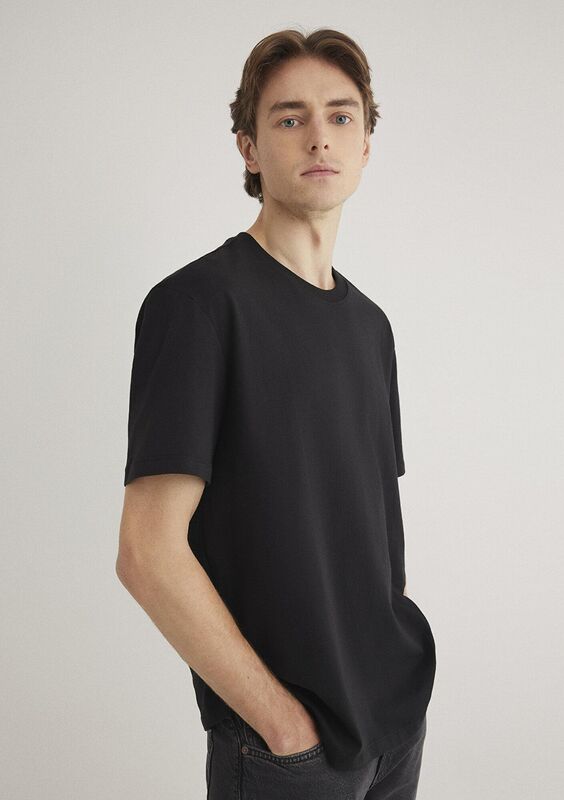 KISA KOL TİŞÖRT Erkek Siyah T-Shirt - M066249